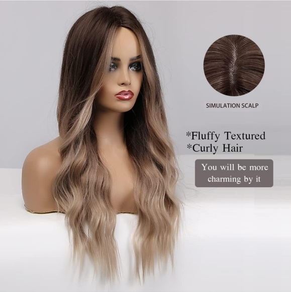 24 Inches Long Curly Synthetic Hair Wig - Picture 2 of 5